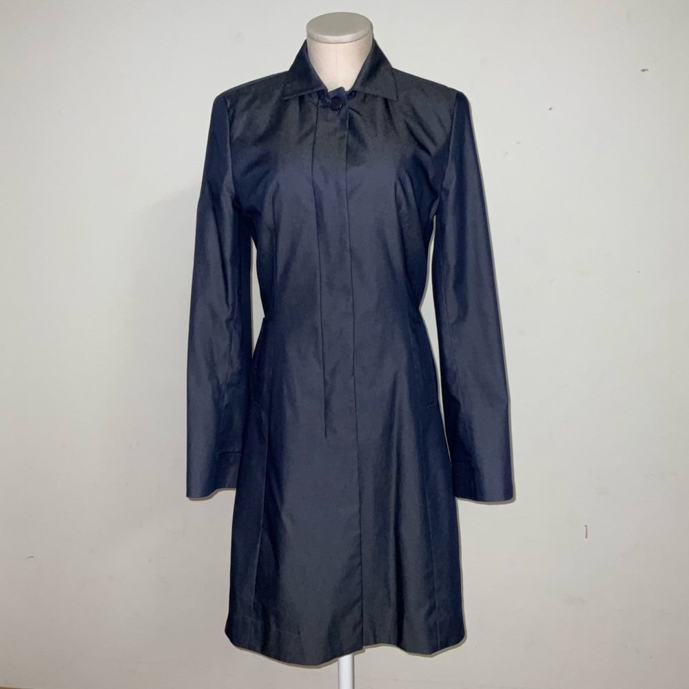 BCBG MaxAzria Blue Trench Coat sz 6